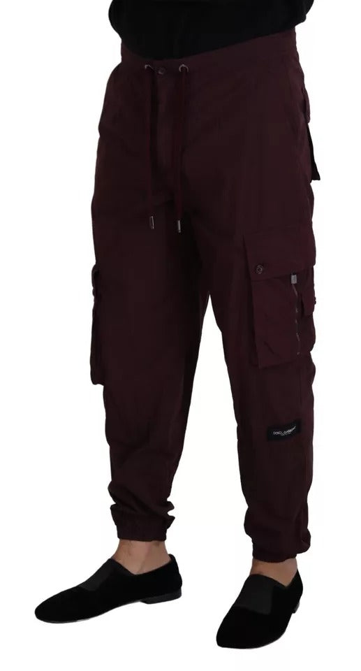 Dolce &amp; Gabbana Bordeaux Cargo Jogger Trouser Cotton Pants