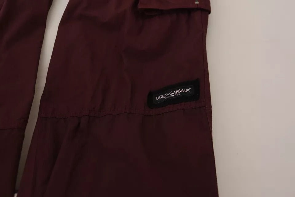 Dolce &amp; Gabbana Bordeaux Cargo Jogger Trouser Cotton Pants