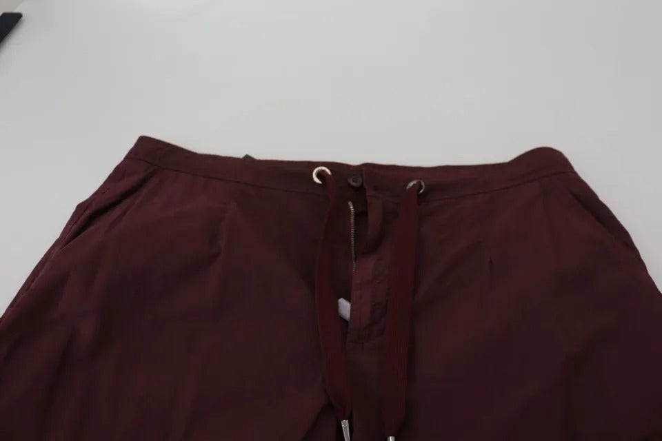 Dolce &amp; Gabbana Bordeaux Cargo Jogger Trouser Cotton Pants