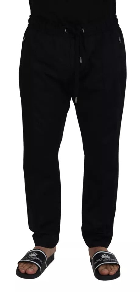 Dolce &amp; Gabbana Black Jogging Trouser Cotton Stretch Pants