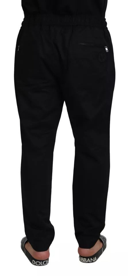 Dolce &amp; Gabbana Black Jogging Trouser Cotton Stretch Pants