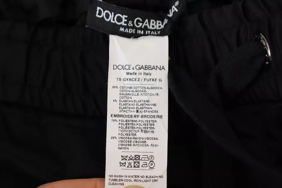 Dolce &amp; Gabbana Black Jogging Trouser Cotton Stretch Pants