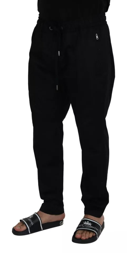 Dolce &amp; Gabbana Black Jogging Trouser Cotton Stretch Pants