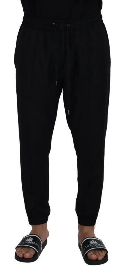 Dolce &amp; Gabbana Black Jogger Jogging Wool Pants