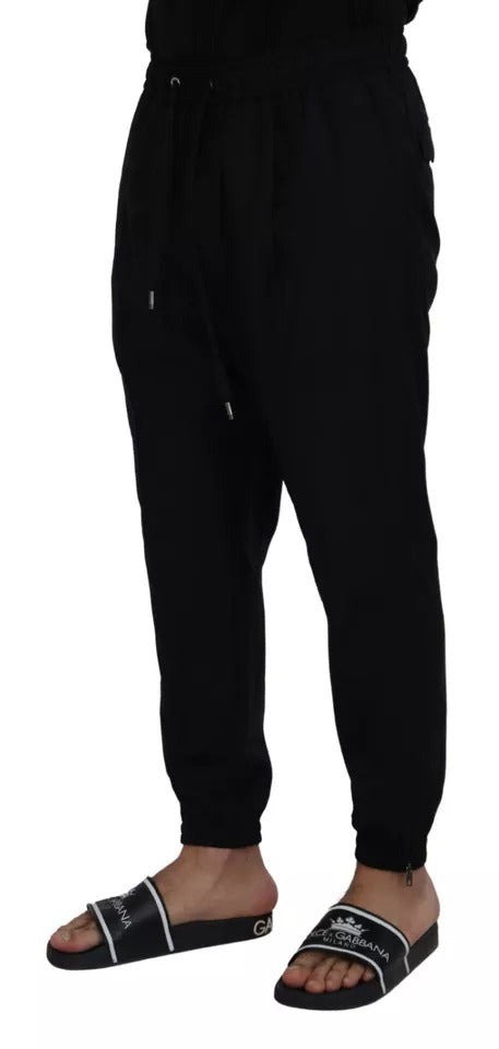 Dolce &amp; Gabbana Black Jogger Jogging Wool Pants