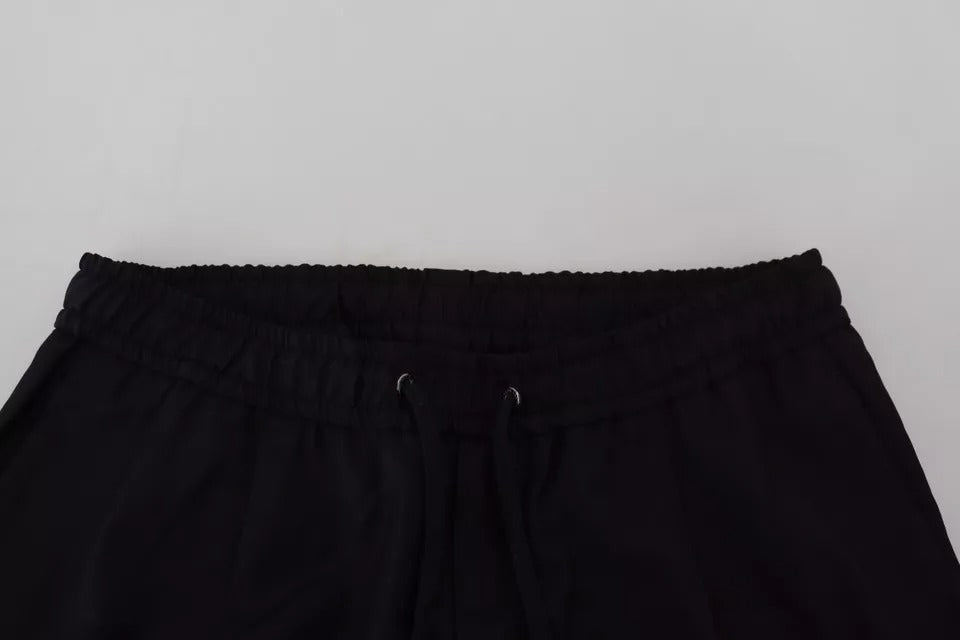 Dolce &amp; Gabbana Black Jogger Jogging Wool Pants