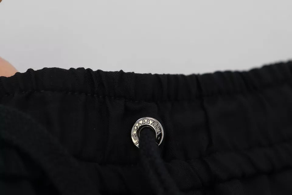 Dolce &amp; Gabbana Black Jogger Jogging Wool Pants