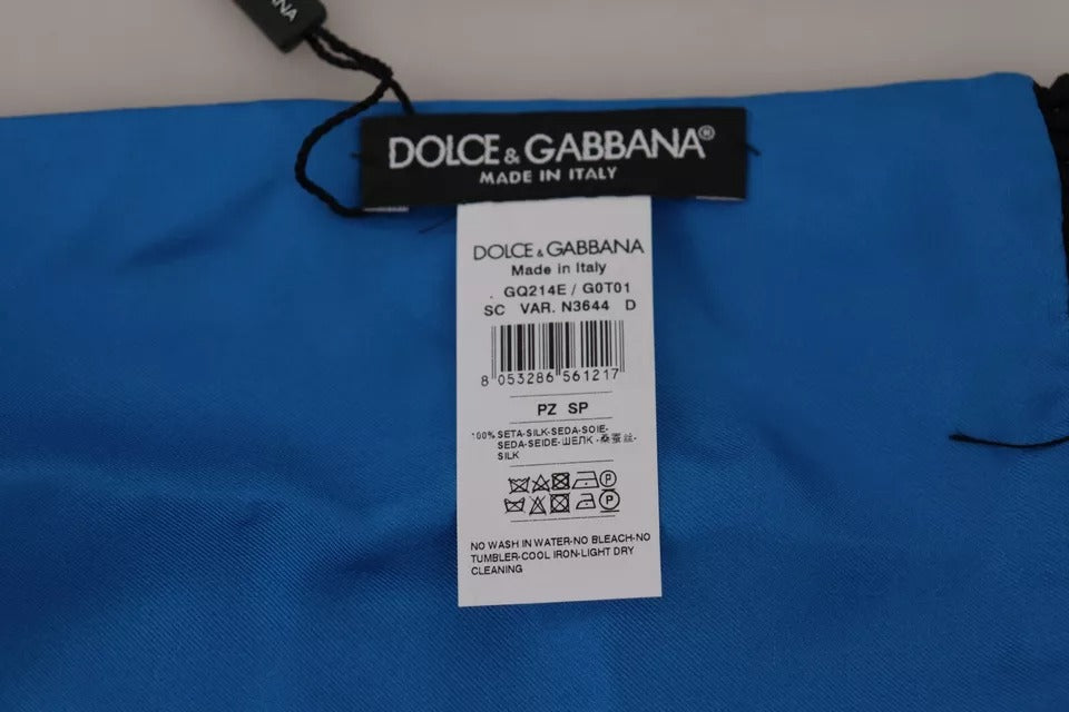 Dolce &amp; Gabbana Royal Blue Scarf Neck Wrap Shawl Silk Scarf