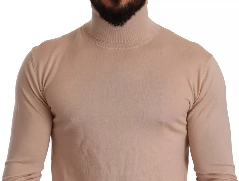 Dolce & Gabbana Beige Cashmere Turtleneck Pullover Sweater