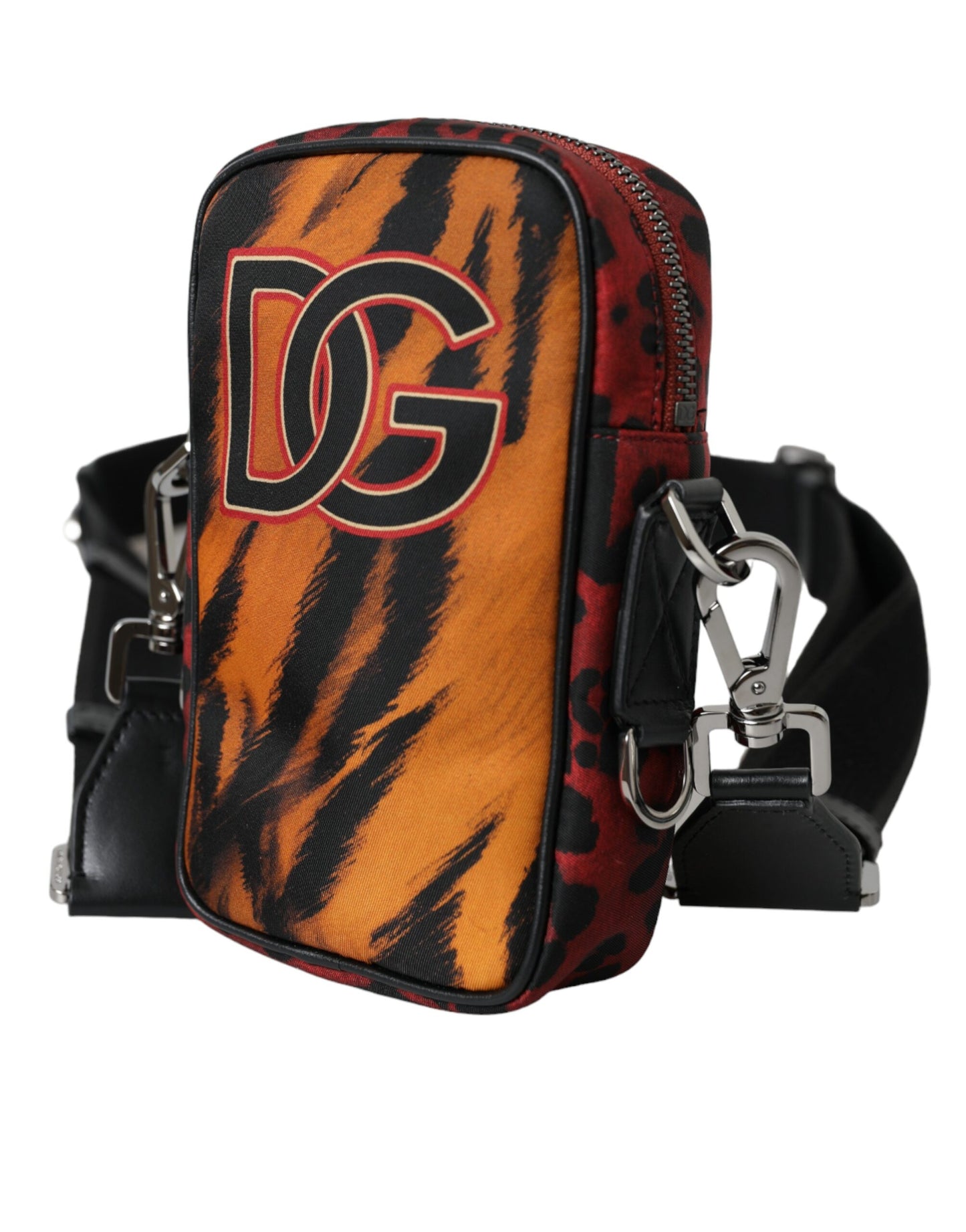 Dolce &amp; Gabbana Multicolor Tiger Print Nylon Logo Cross Body Bag