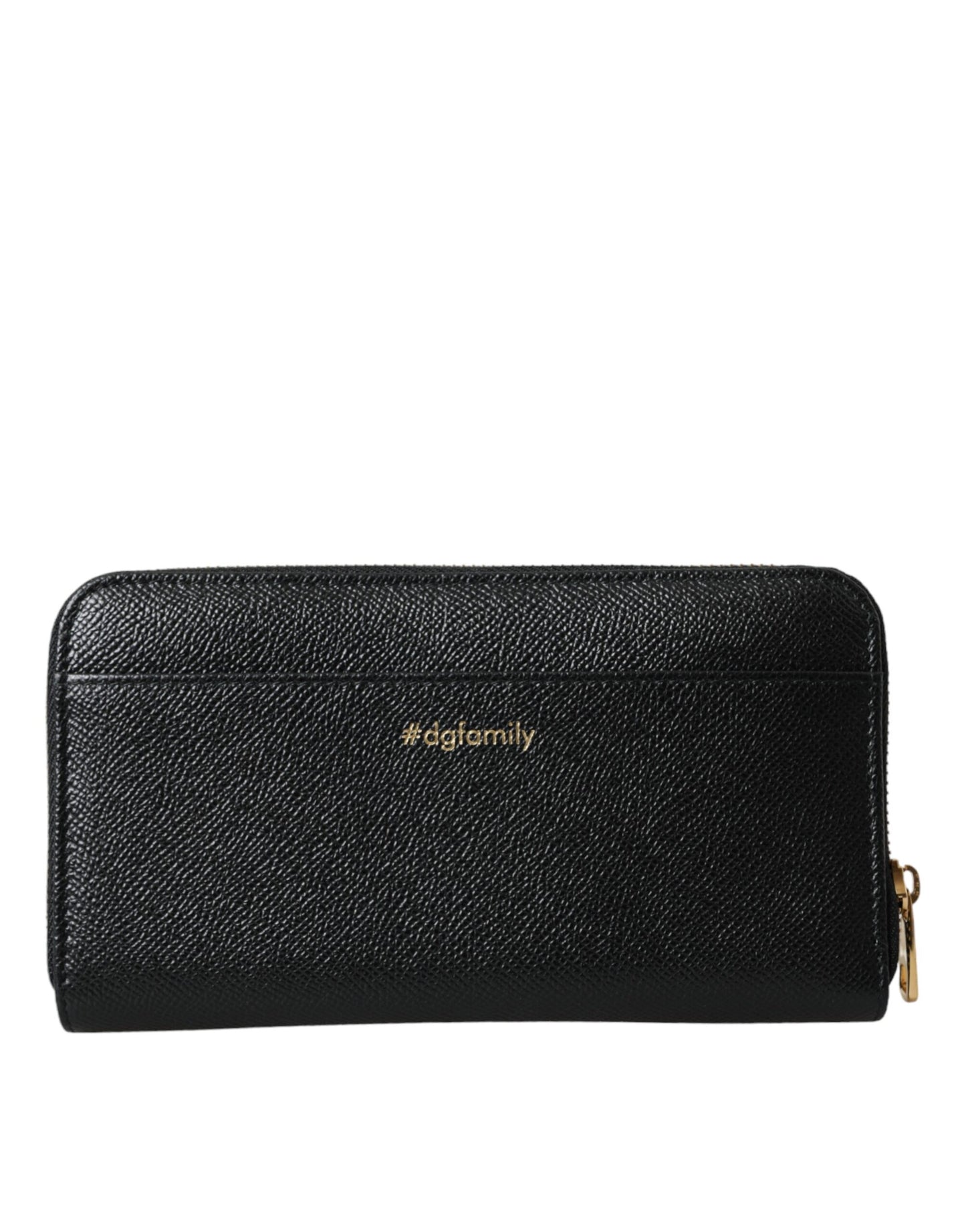 Dolce &amp; Gabbana Black Blue Leather #DGFAMILY Zipper Continental Men Wallet