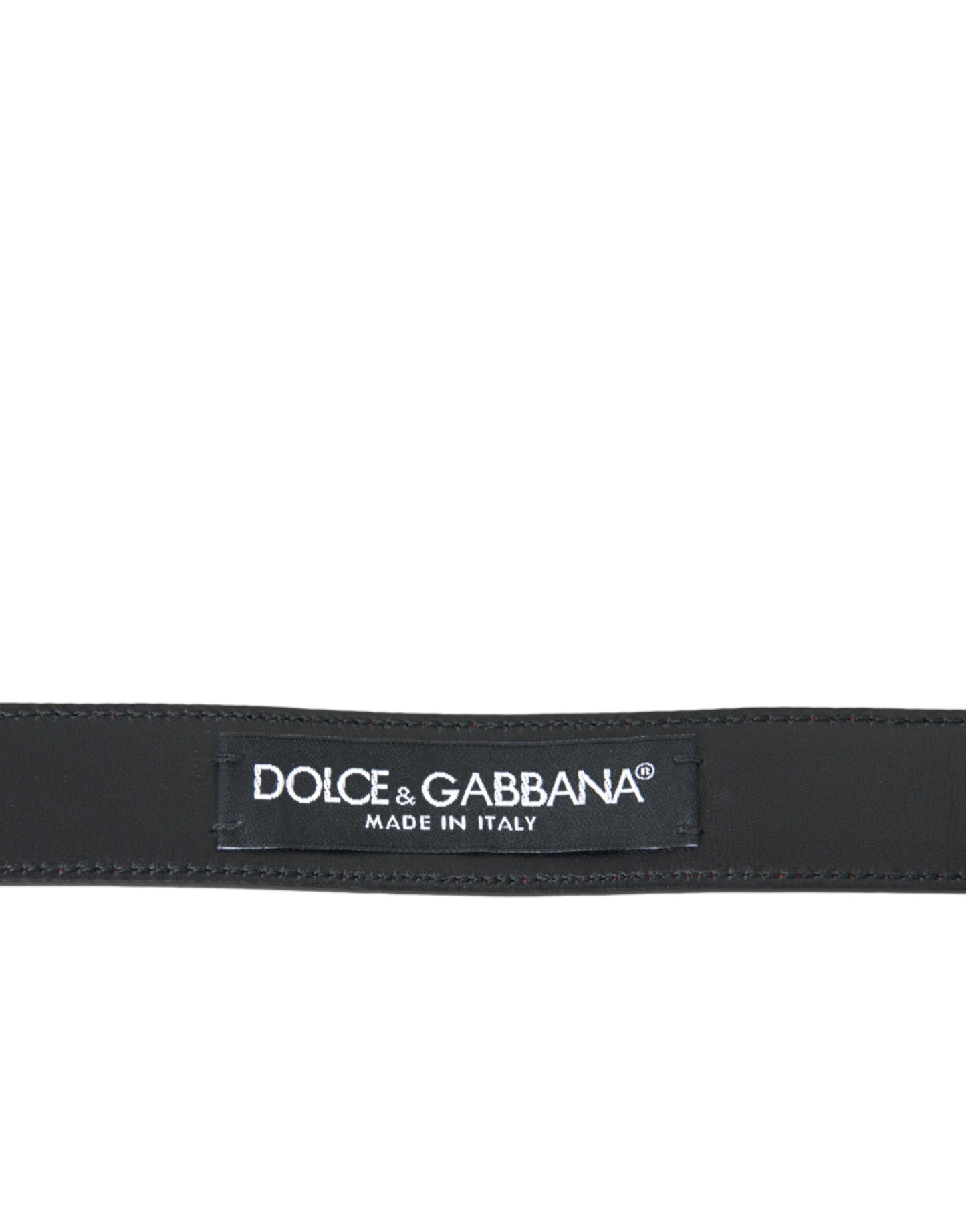 Dolce &amp; Gabbana Red Leather Silver Metal Buckle Belt Men