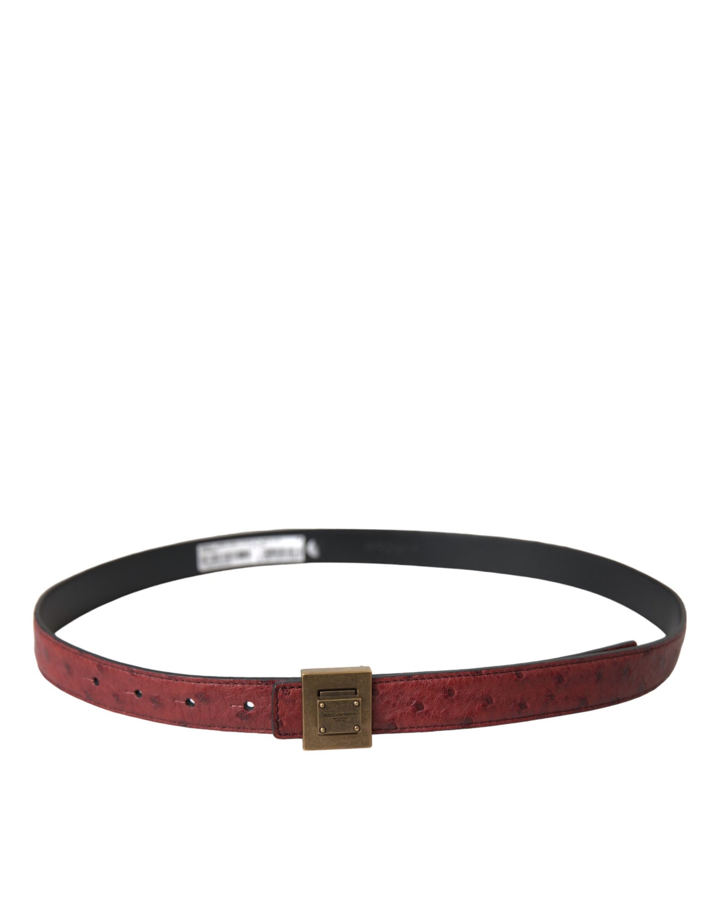 Dolce &amp; Gabbana Brown Leather Square Metal Buckle Belt