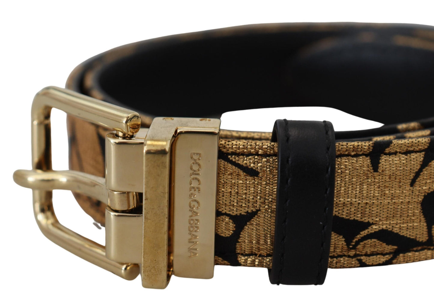 Dolce &amp; Gabbana Multicolor Jacquard Leather Logo Buckle Belt