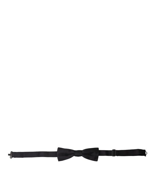 Dolce &amp; Gabbana Black Silk Adjustable Neck Men Bow Tie