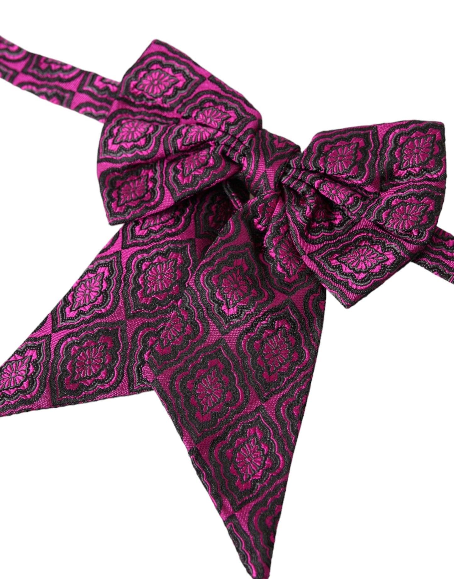 Dolce &amp; Gabbana Purple Ribbon Silk Adjustable Neck Men Bow Tie