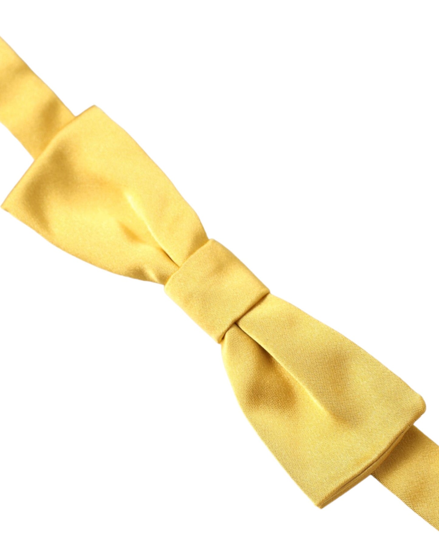 Dolce &amp; Gabbana Yellow Silk Adjustable Neck Men Bow Tie