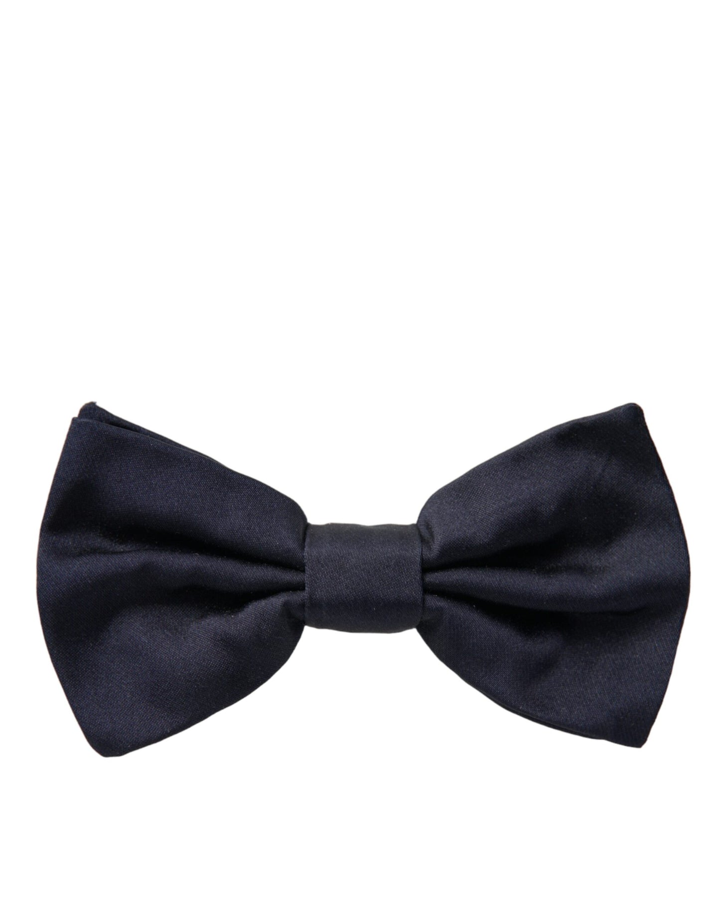 Dolce &amp; Gabbana Dark Blue Silk Adjustable Neck Men Bow Tie