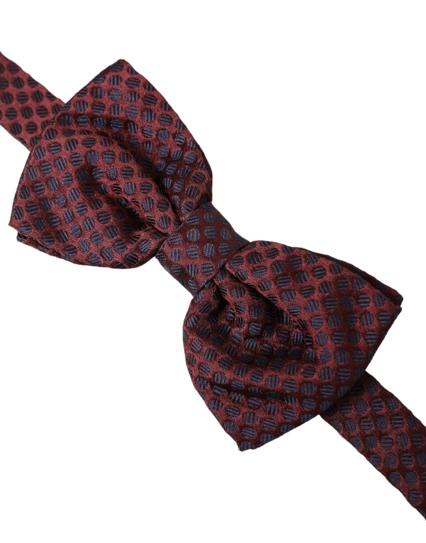 Dolce &amp; Gabbana Maroon Polka Dots Silk Adjustable Neck Bow Tie