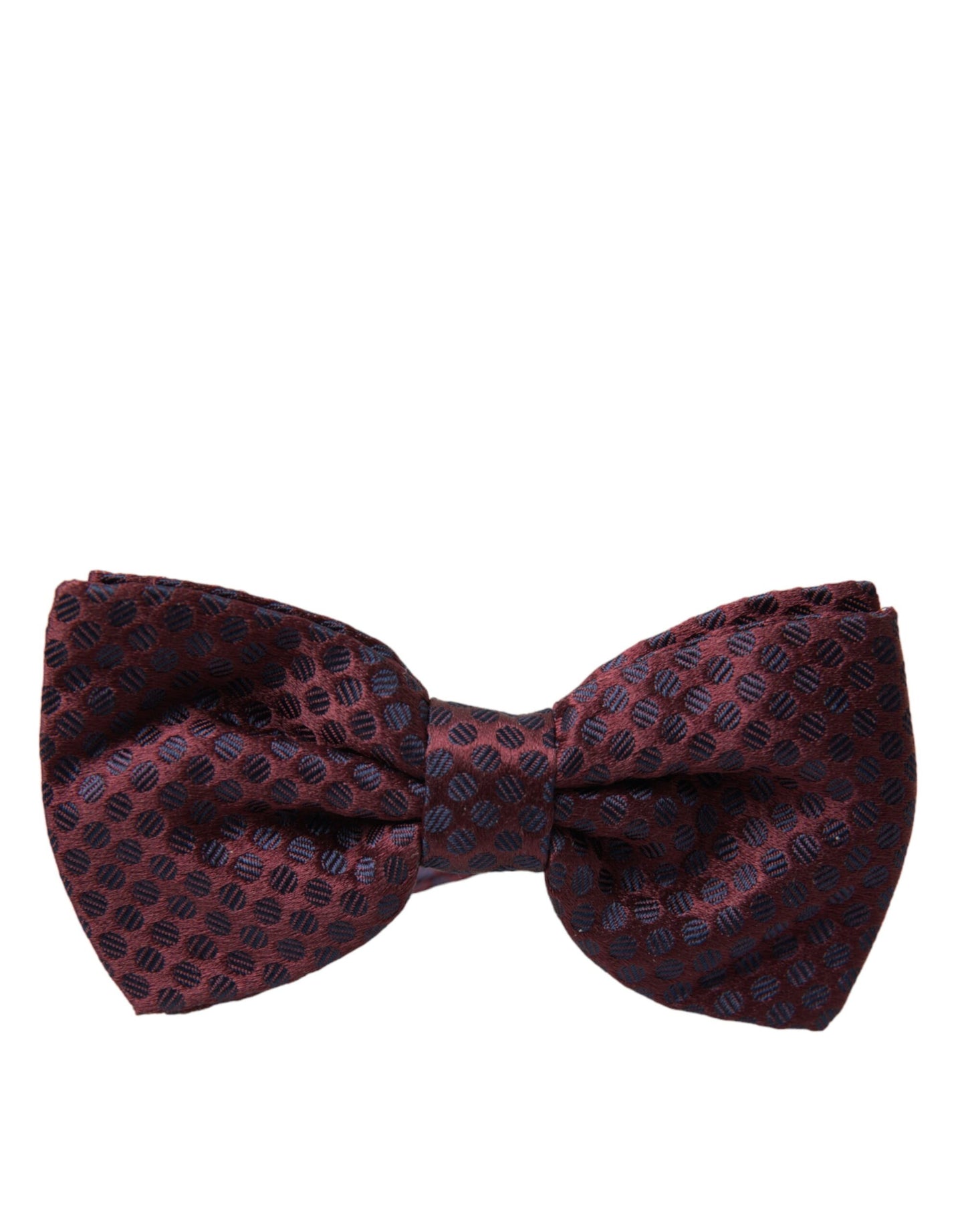 Dolce &amp; Gabbana Maroon Polka Dots Silk Adjustable Neck Bow Tie