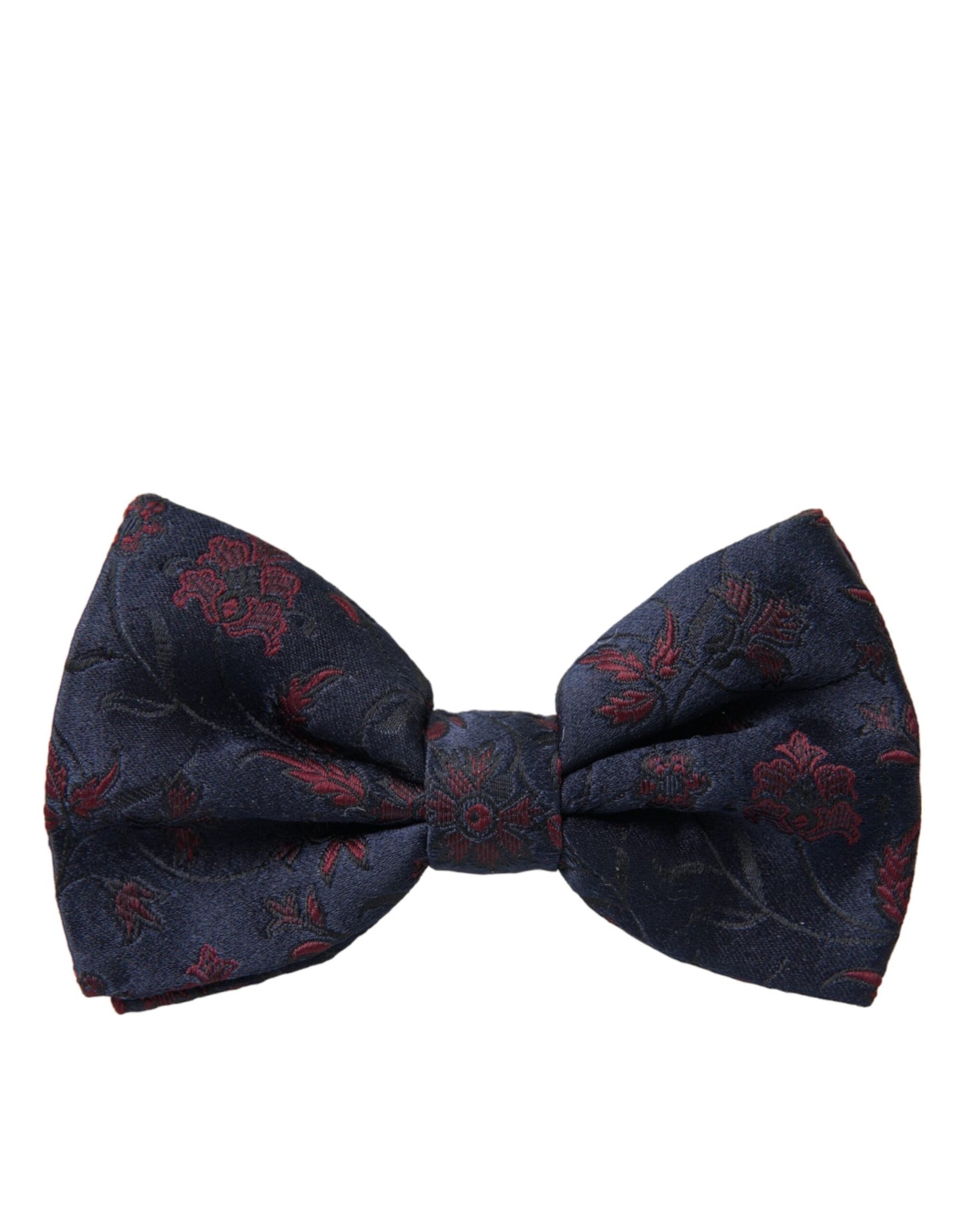 Dolce &amp; Gabbana Blue Floral Brocade Adjustable Neck Men Bow Tie