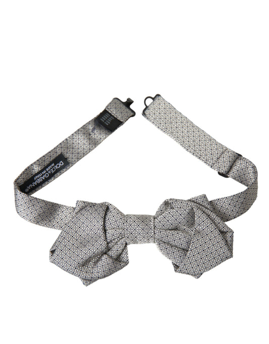 Dolce &amp; Gabbana Gray Silk Adjustable Neck Men Bow Tie