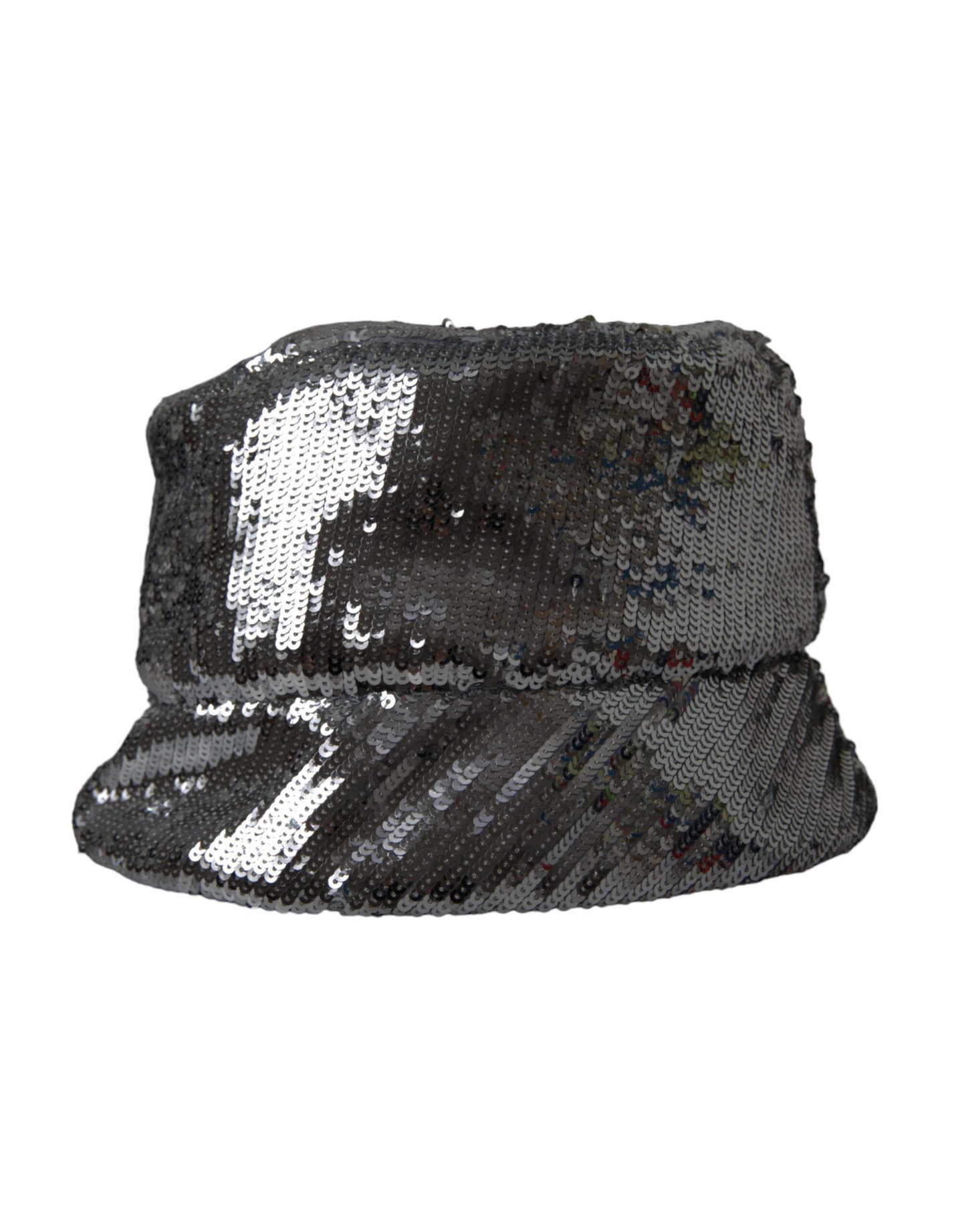 Dolce &amp; Gabbana Silver Sequined Nylon Bucket Hat Men