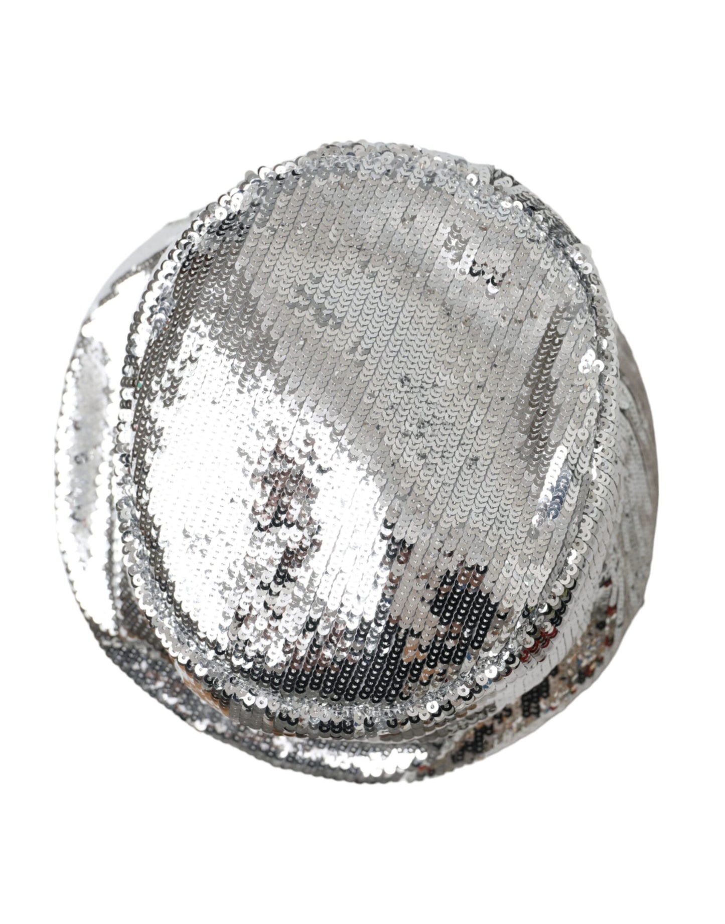 Dolce &amp; Gabbana Silver Sequined Nylon Bucket Hat Men