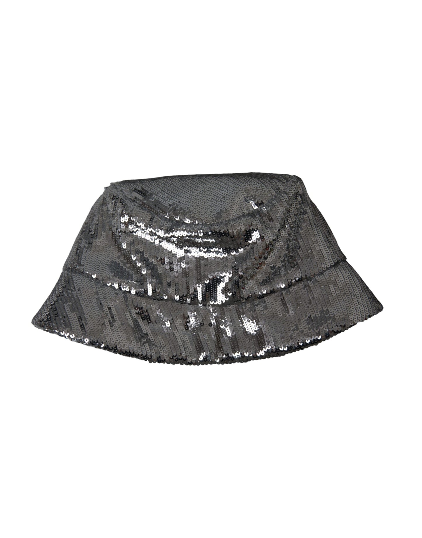 Dolce &amp; Gabbana Silver Sequined Nylon Bucket Hat Men