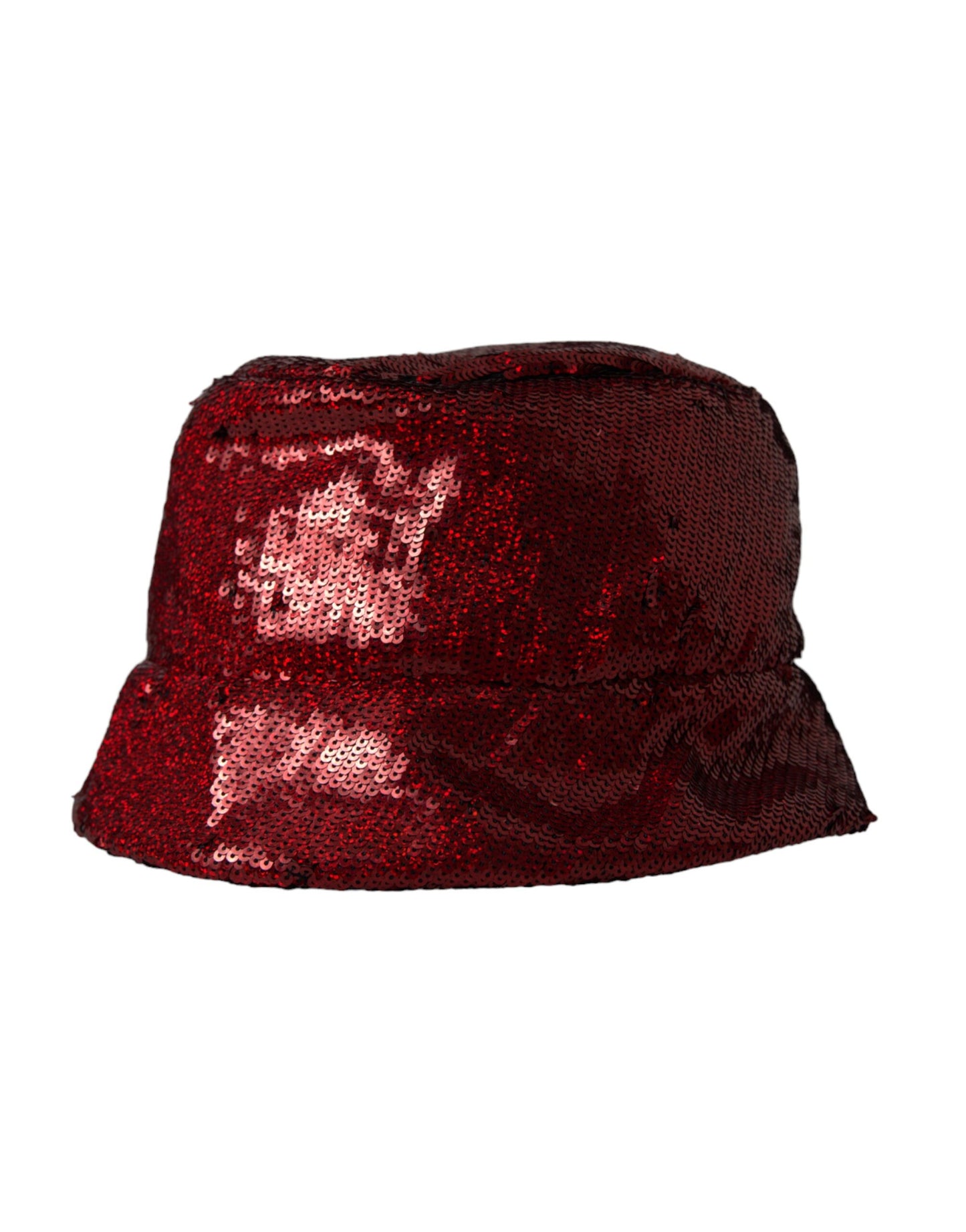 Dolce &amp; Gabbana Red Sequined Nylon Bucket Hat Men