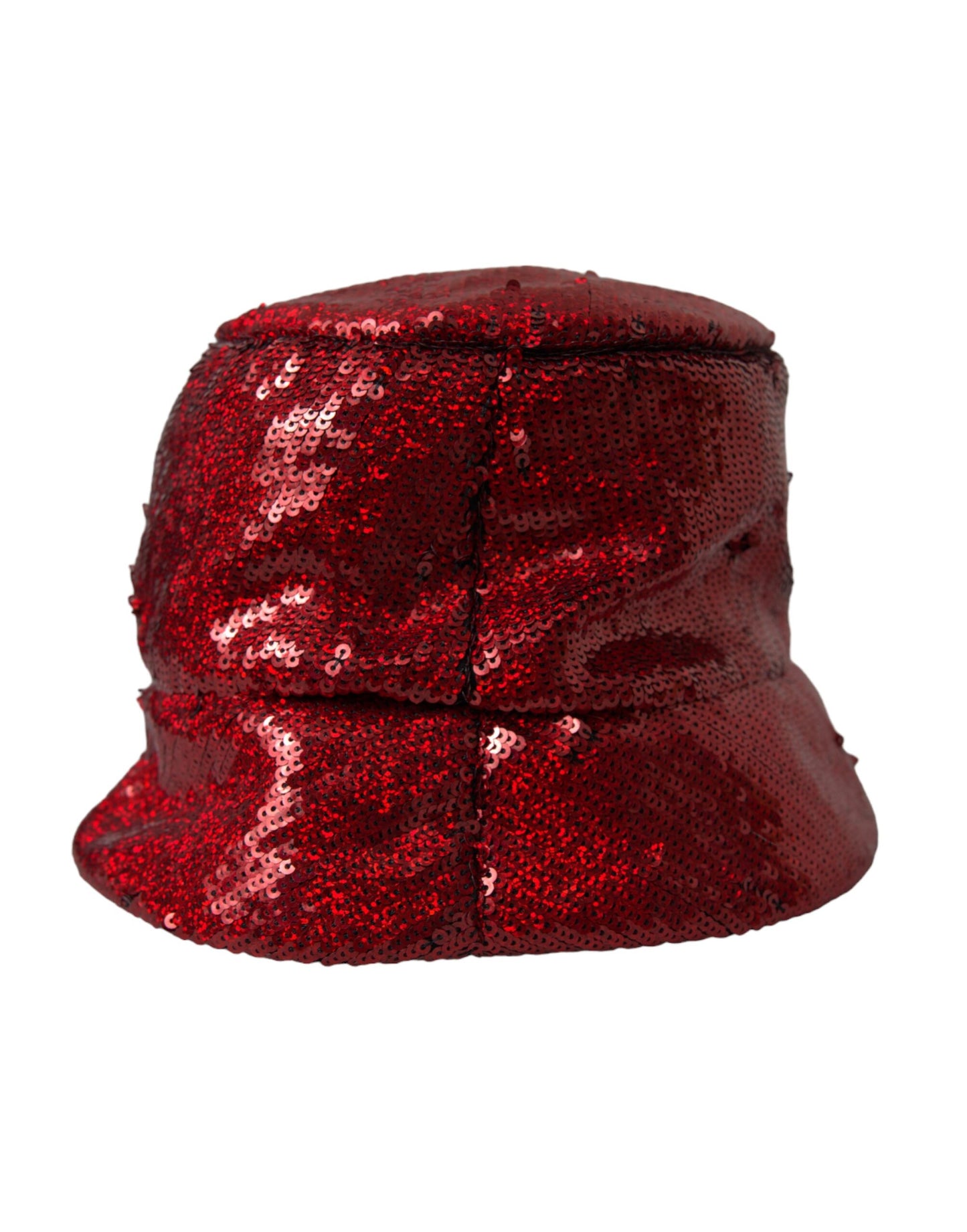 Dolce &amp; Gabbana Red Sequined Nylon Bucket Hat Men