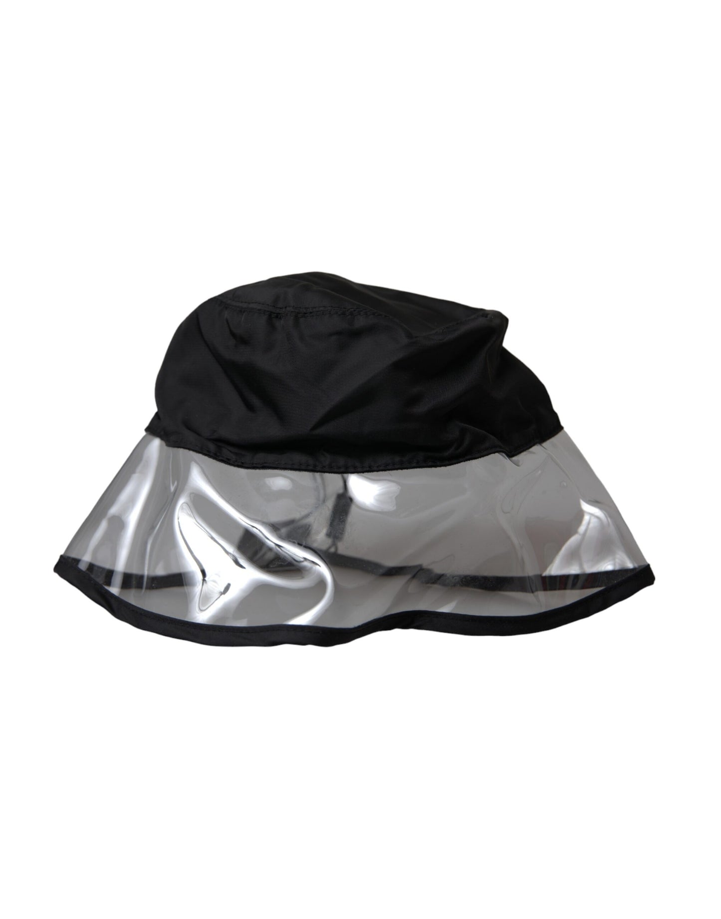 Dolce &amp; Gabbana Black Polyester Plastic Bucket Hat Men