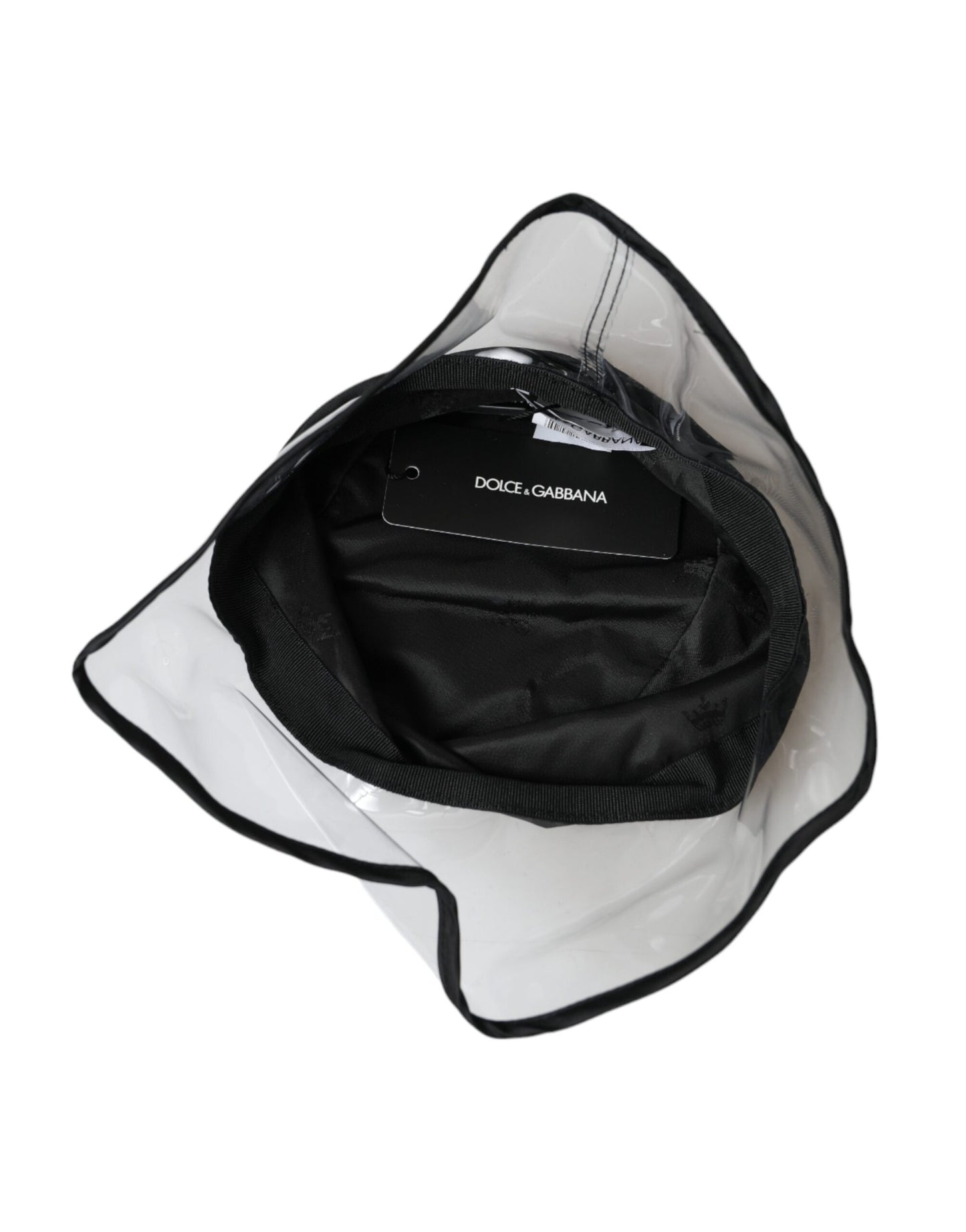 Dolce &amp; Gabbana Black Polyester Plastic Bucket Hat Men