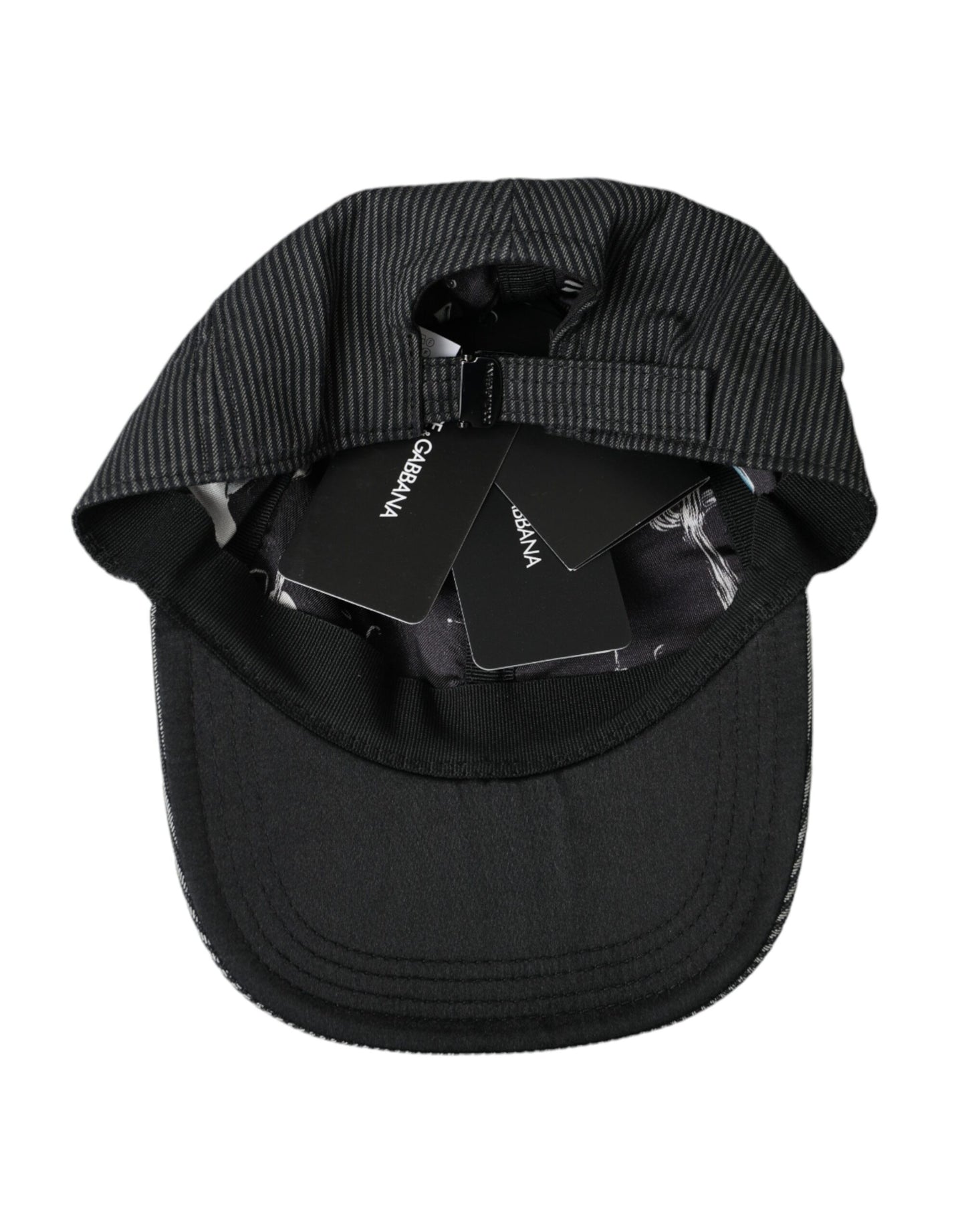 Dolce &amp; Gabbana Black Cotton Embellished Baseball Hat Men