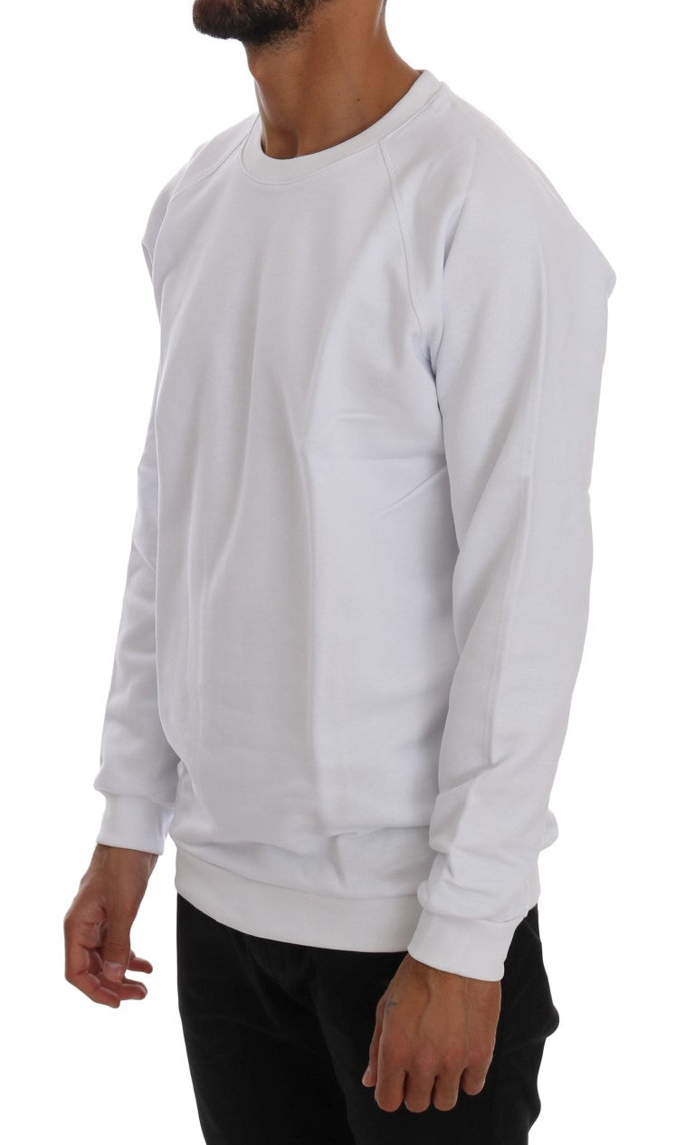 Daniele Alessandrini Elegant White Crewneck Cotton Sweater