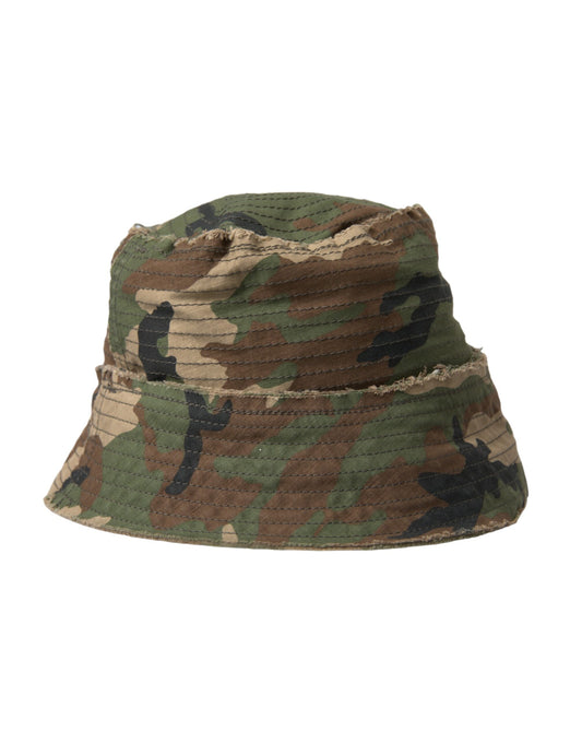 Dolce &amp; Gabbana Green Camouflage Cotton Bucket Hat Men