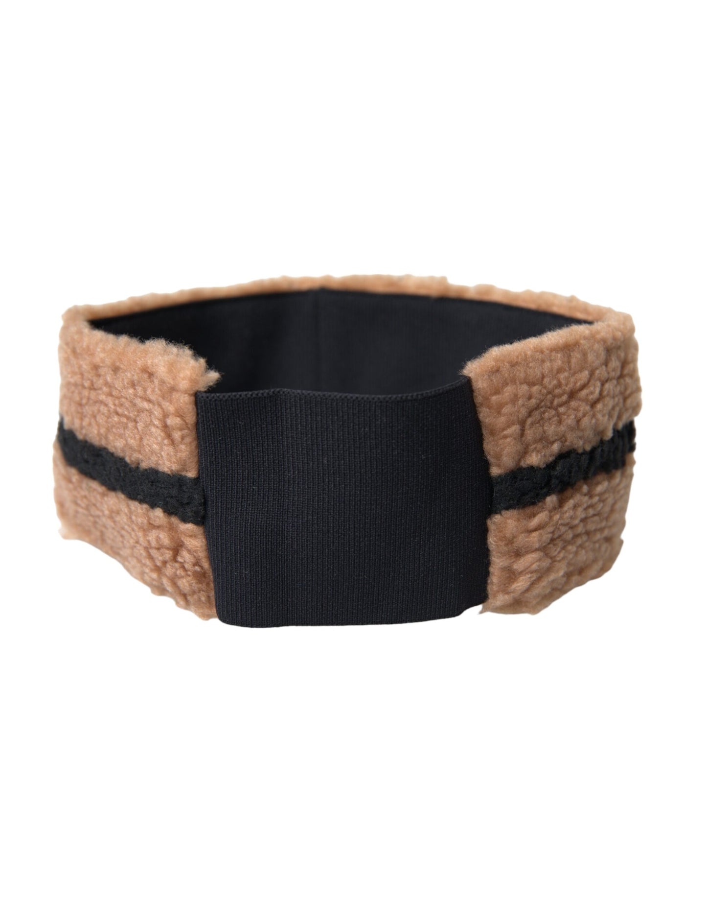 Dolce &amp; Gabbana Brown Black Fleece Wool Head Band Hat Men