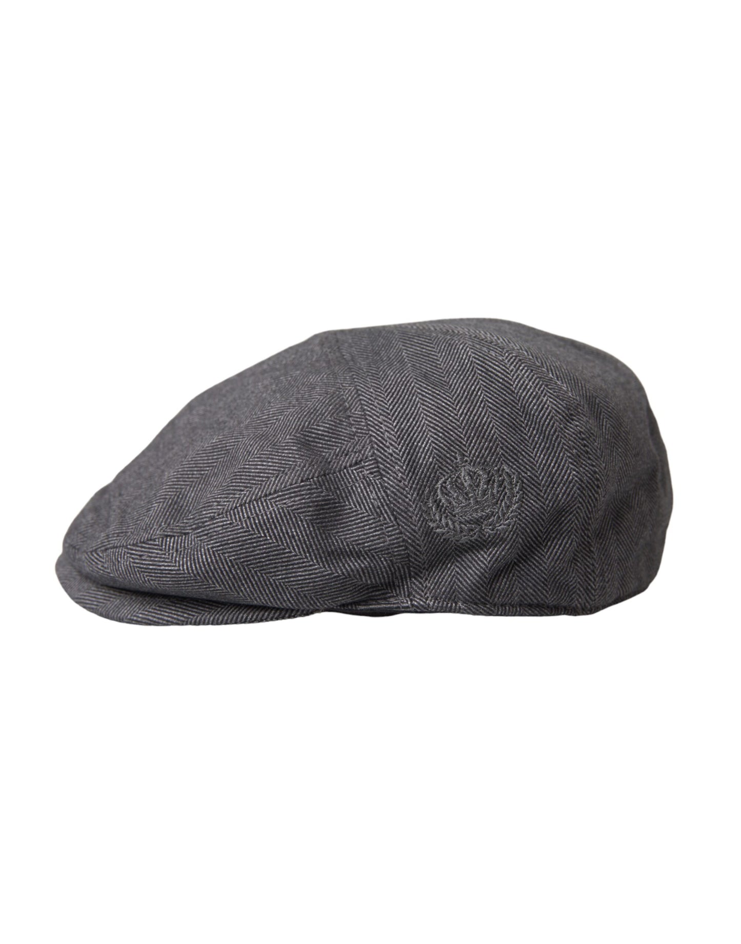 Dolce &amp; Gabbana Gray Herringbone Crown Newsboy Hat Men