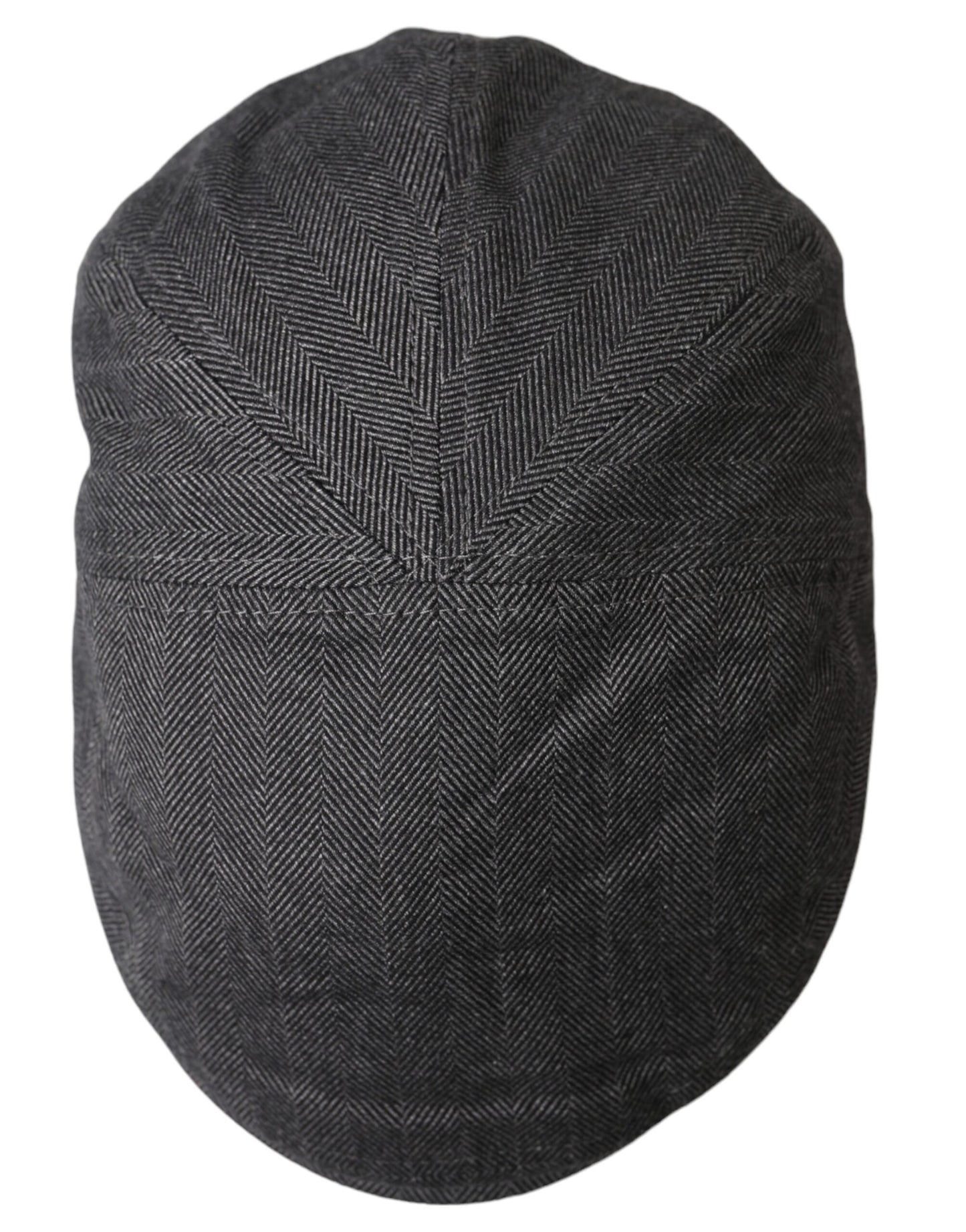 Dolce &amp; Gabbana Gray Herringbone Crown Newsboy Hat Men