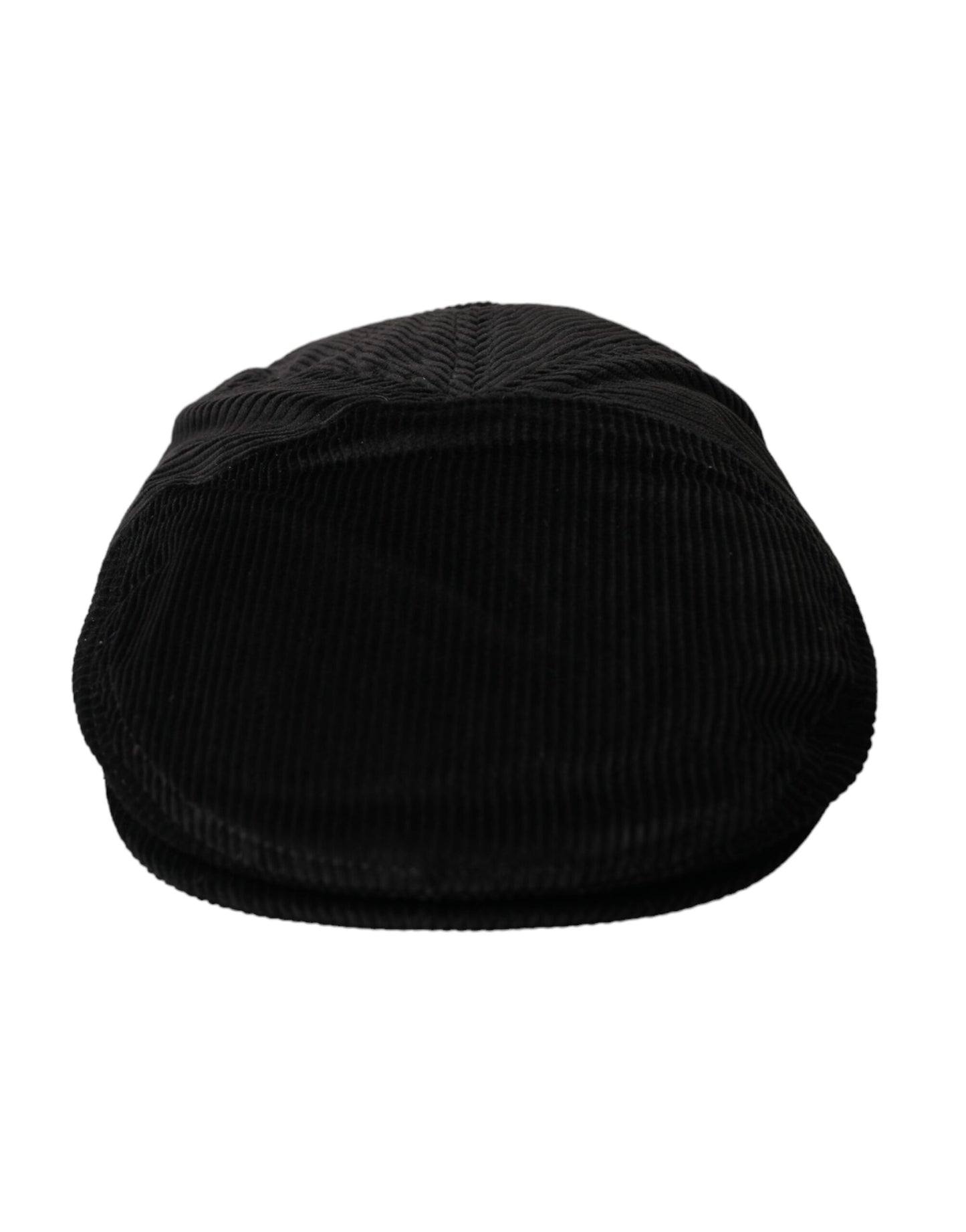 Dolce &amp; Gabbana Black Corduroy Crown Newsboy Hat Men