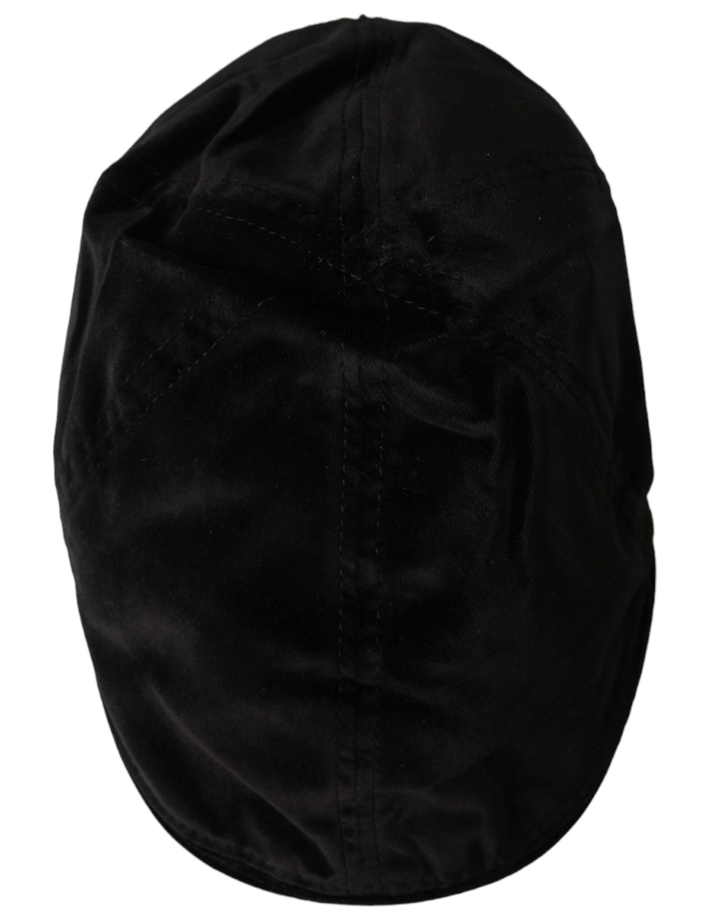 Dolce &amp; Gabbana Black Crown Cotton Newsboy Hat Men