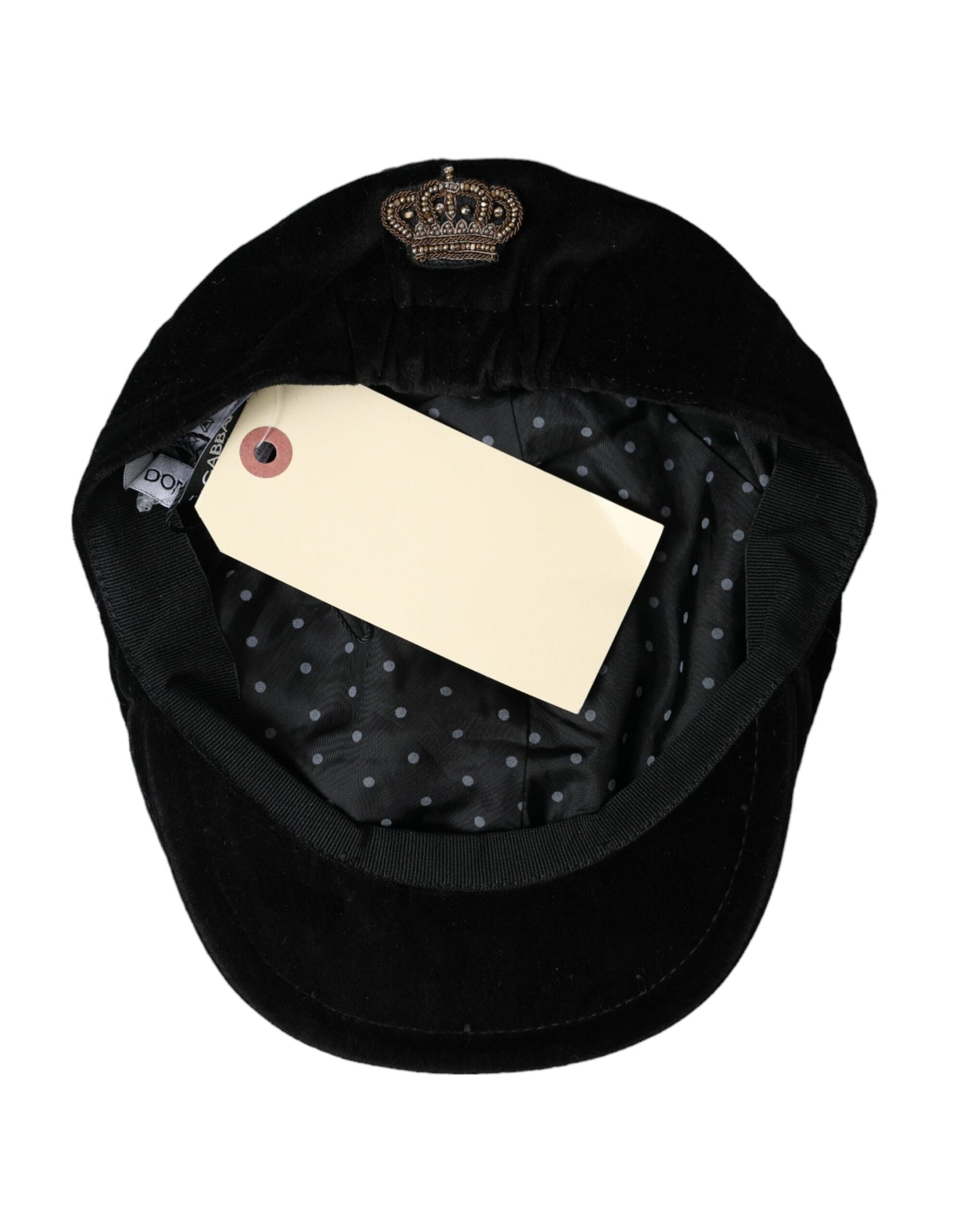 Dolce &amp; Gabbana Black Crown Cotton Newsboy Hat Men