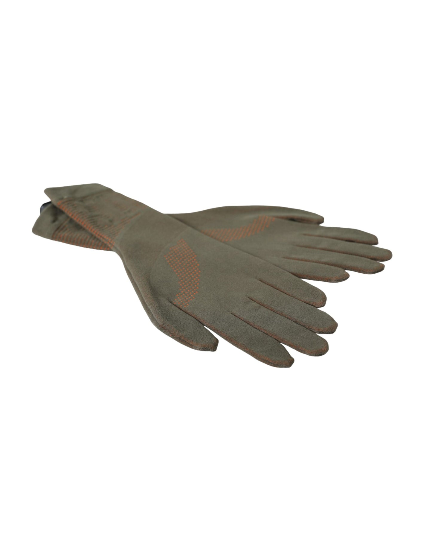 Dolce &amp; Gabbana Brown Cotton Stretch Wrist Length Gloves