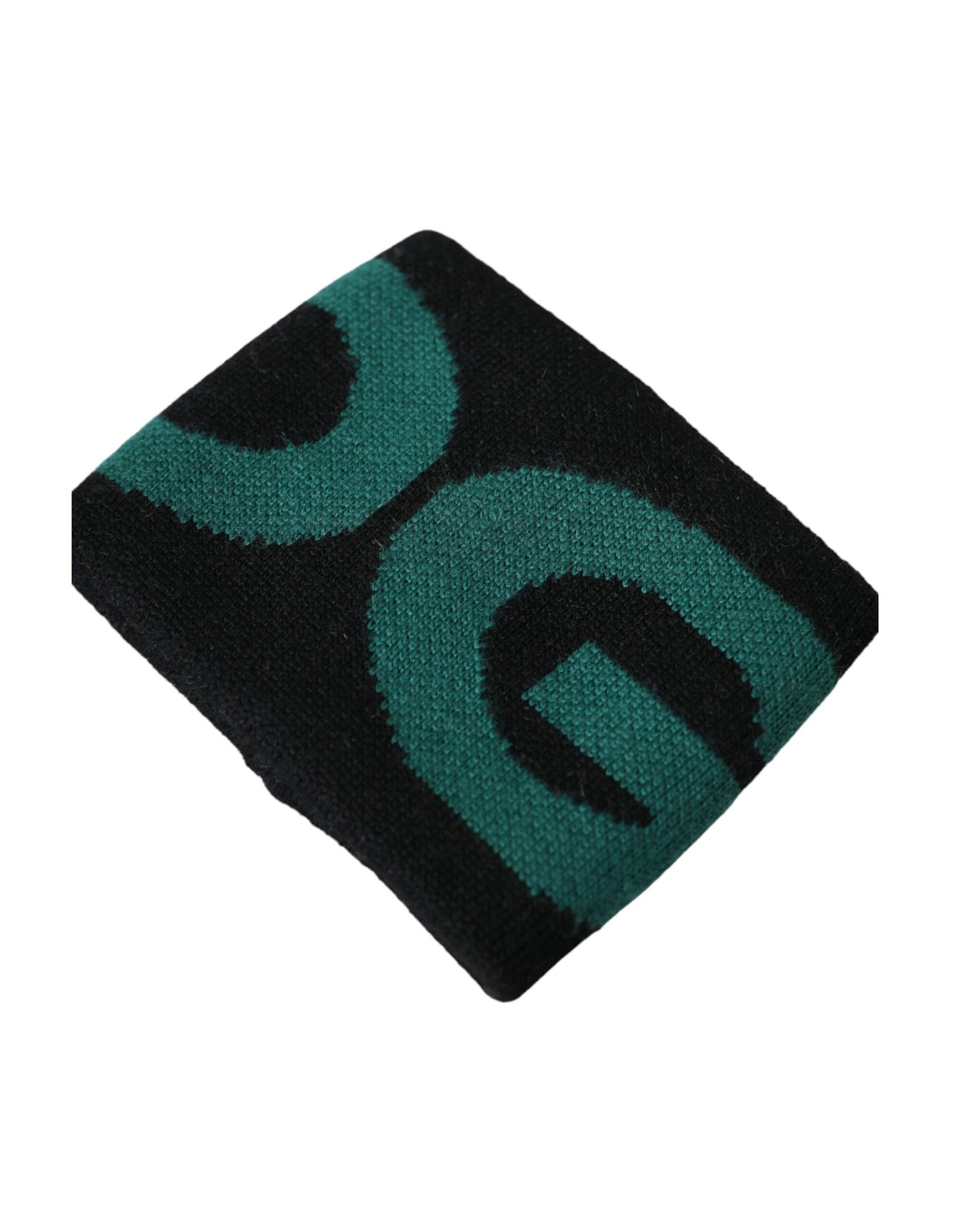 Dolce &amp; Gabbana Black Green Wool Logo #DGMILLENNIALS Wristband