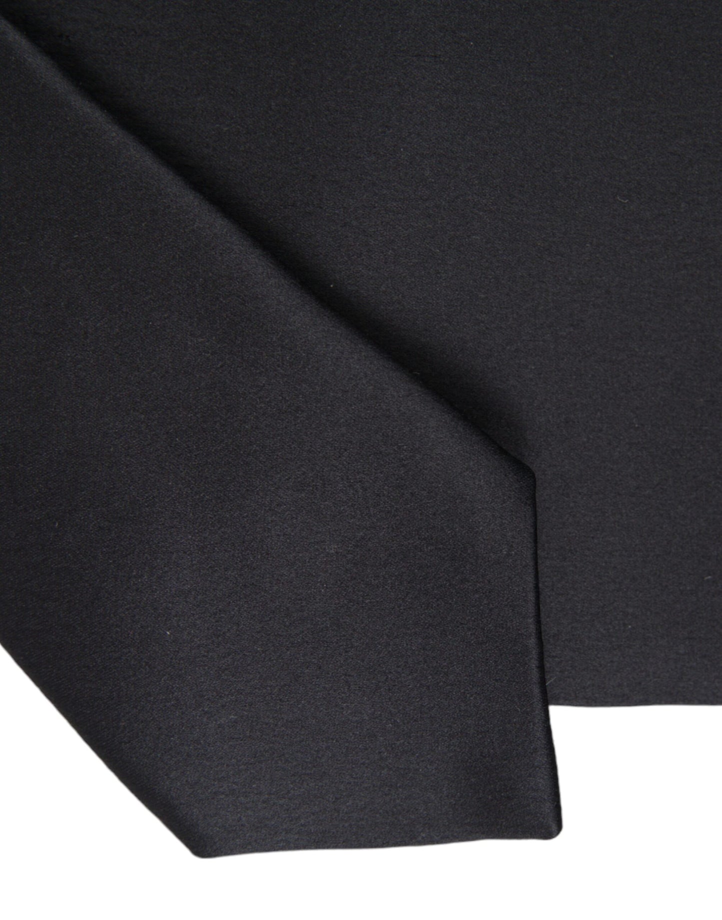 Dolce &amp; Gabbana Black Solid Silk Adjustable Tie Men