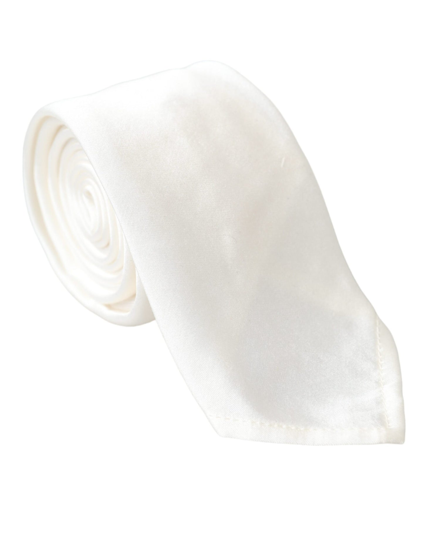 Dolce &amp; Gabbana White Silk Blend Adjustable Tie Men