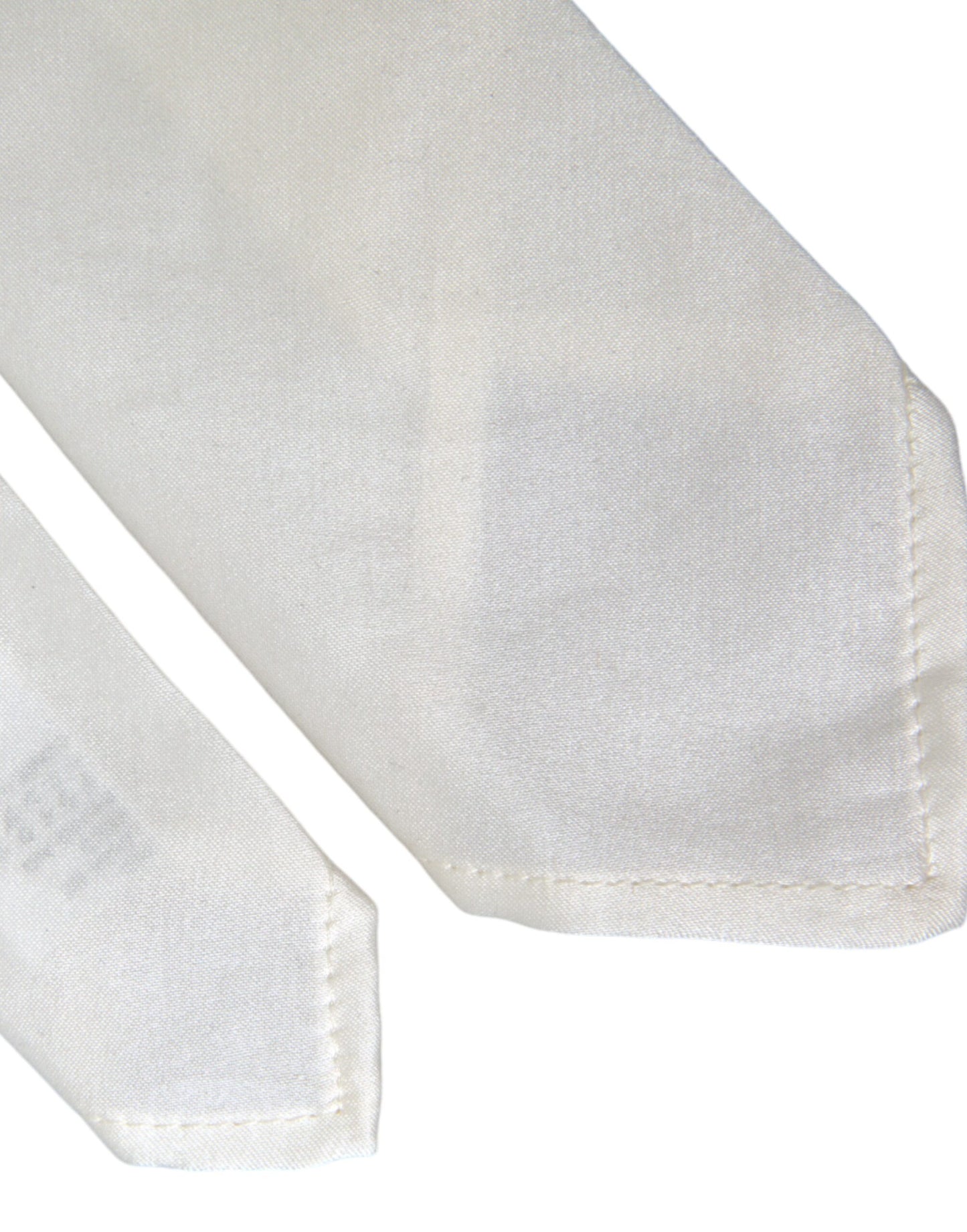 Dolce &amp; Gabbana White Silk Blend Adjustable Tie Men