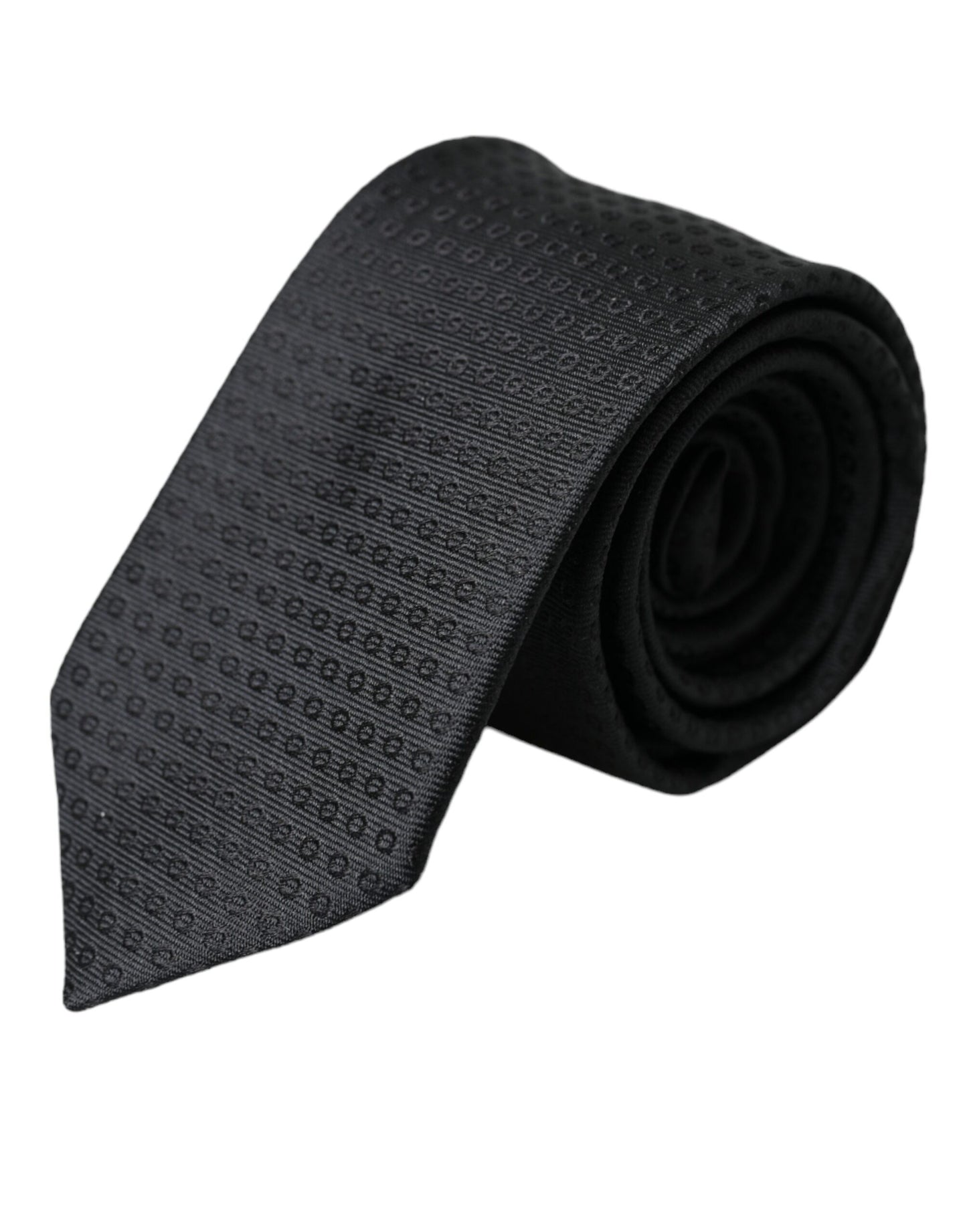 Dolce &amp; Gabbana Black STAFF Patterned Cotton Adjustable Men Tie