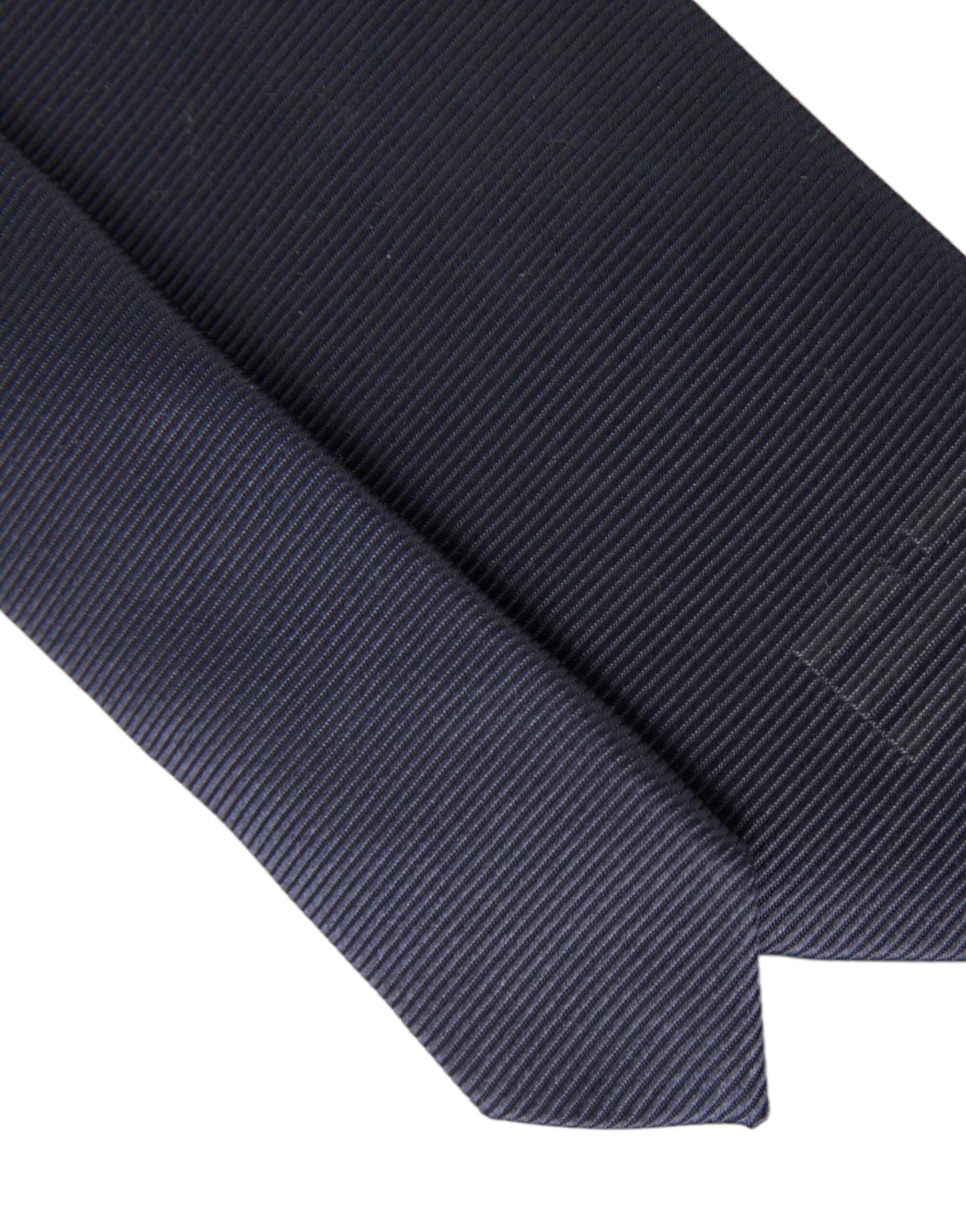 Dolce &amp; Gabbana Blue Solid Silk Adjustable Tie Men