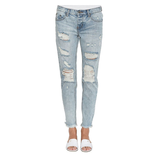 One Teaspoon Light Blue Cotton Women Jeans